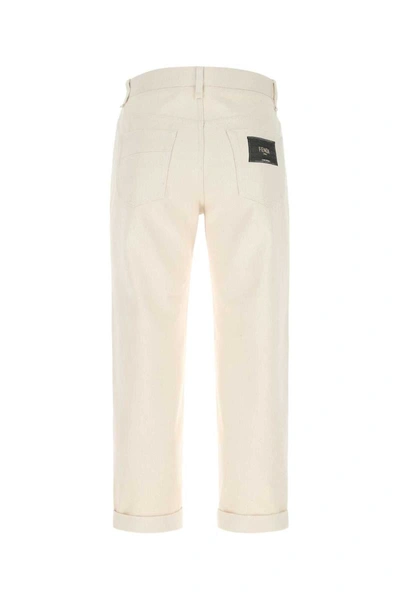 Shop Fendi Pants In White