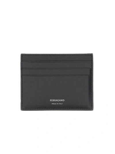 Shop Ferragamo Card Holder With Logo In Black