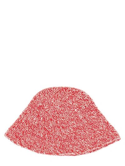 Shop Ganni Hat With Logo In Red