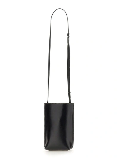 Shop Ganni Mini Banner Bag With Shoulder Strap In Black