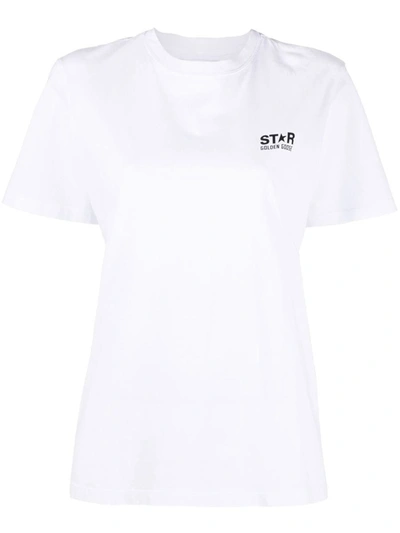 Shop Golden Goose Logo Cotton T-shirt In White