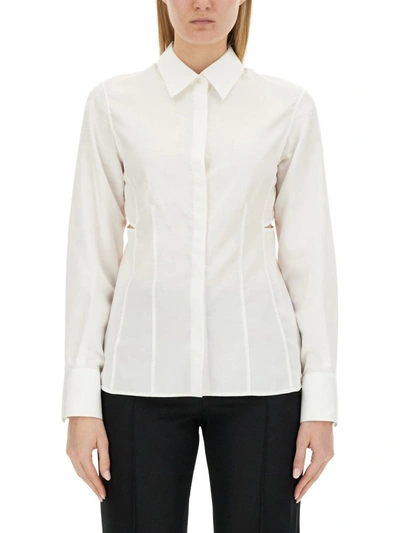 Helmut Lang Cotton Slash-detail Shirt In White