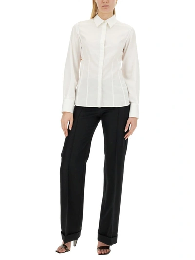 Helmut Lang Cotton Slash-detail Shirt In White