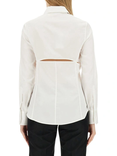 Helmut Lang Cotton Slash-detail Shirt In White