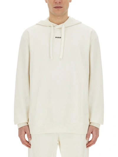 Shop Hugo Boss Sweatshirt With Logo In White