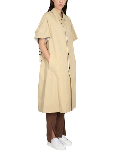 Shop Jejia Trench Coat With Contrasting Back In Beige