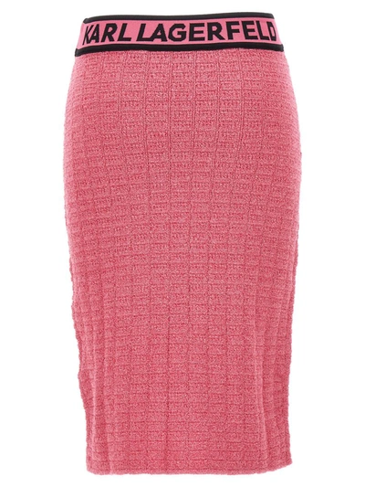 Shop Karl Lagerfeld Logo Tape Skirt In Pink