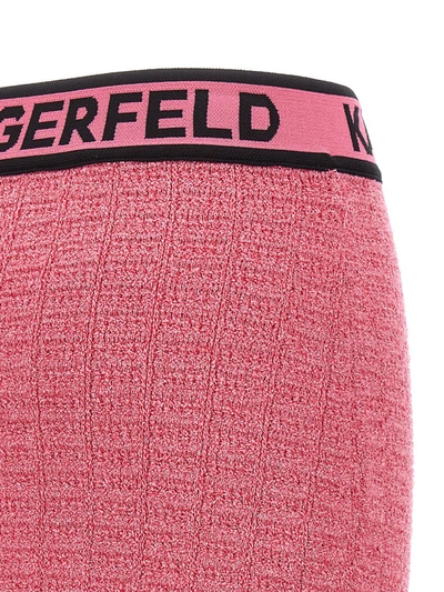 Shop Karl Lagerfeld Logo Tape Skirt In Pink