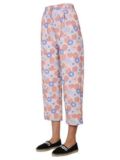 Shop Kenzo Cropped Trousers In Pink