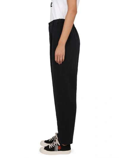 Shop Kenzo Straight Cut Pants In Black