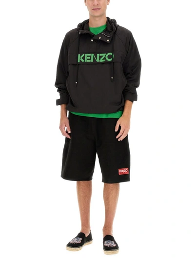 Shop Kenzo Windbreaker With Logo In Black