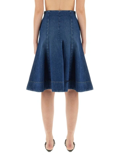 Shop Khaite "lennox" Skirt In Blue