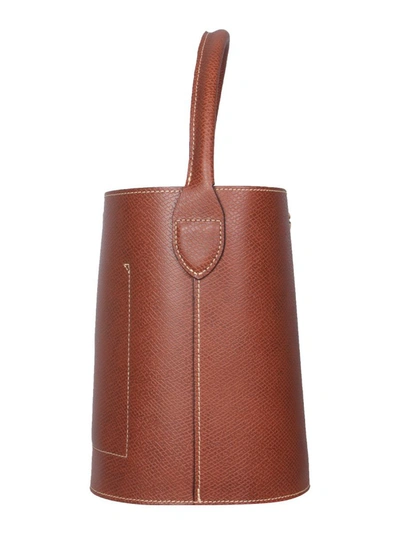 Shop Longchamp Cuir De Russie Bucket Bag In Brown