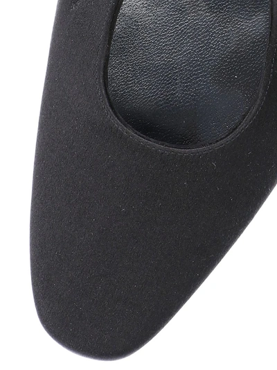 Manolo Blahnik Fugalo Satin Cutout Flat Loafers In Black