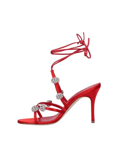 Shop Manolo Blahnik Sandals In Red