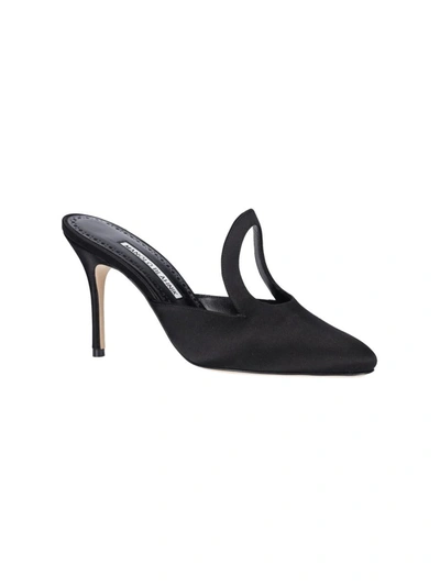 Manolo Blahnik "fugati" Mules In Black