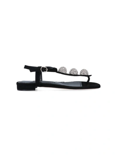 Manolo Blahnik Flip Flop Sandals In Black