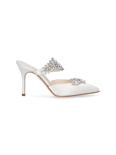 Shop Manolo Blahnik Sandals In White