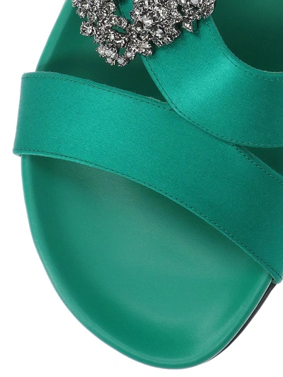 Shop Manolo Blahnik Sandals In Green