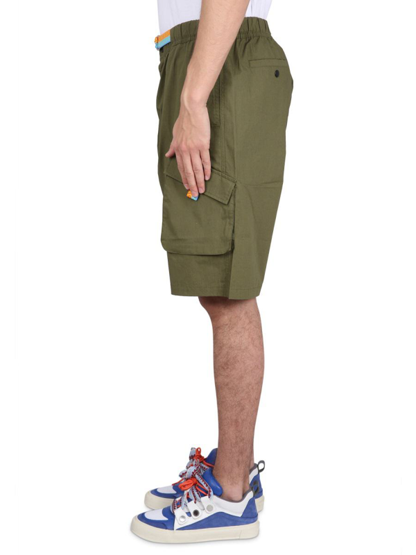 Marcelo Burlon County of Milan elasticated-waistband cotton shorts - Green