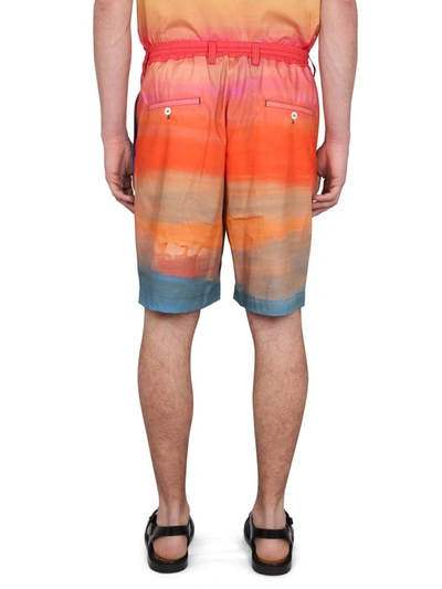 Marni Bermuda Shorts With Back And Side Pockets In Multi