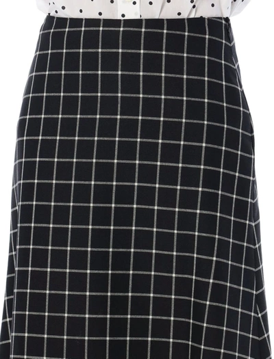 Shop Marni Midi Skirt Check In Black