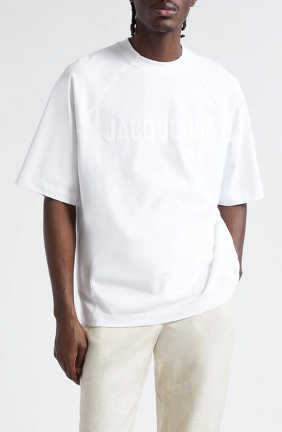Jacquemus Typo Logo Crewneck T-shirt In White