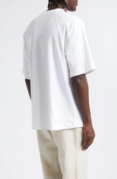 Shop Jacquemus Le T-shirt Typo Stretch Cotton Logo Graphic T-shirt In White