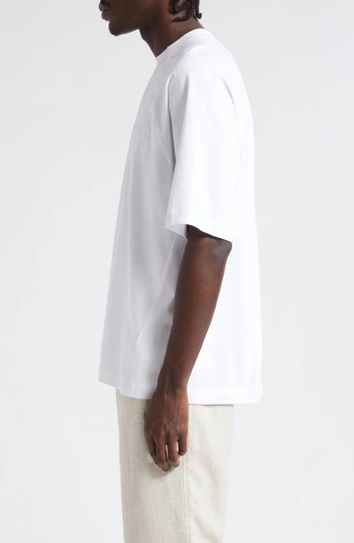 Shop Jacquemus Le T-shirt Typo Stretch Cotton Logo Graphic T-shirt In White