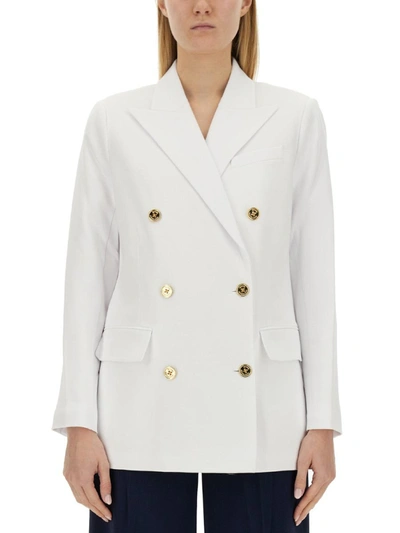 Shop Michael Michael Kors Michael Kors Double-breasted Jacket In White