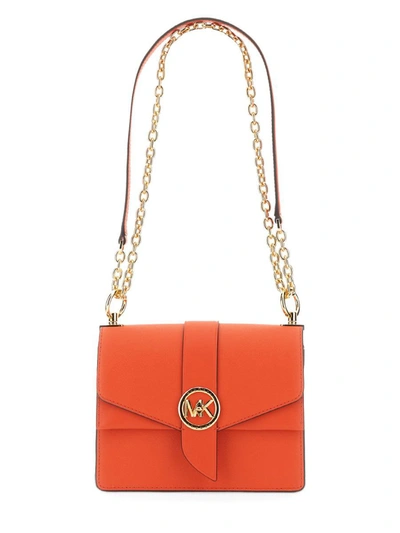 Shop Michael Michael Kors Michael Kors Greenwich Small Shoulder Bag In Orange