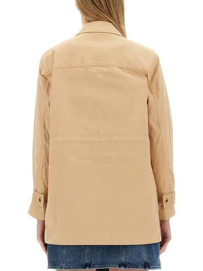 Shop Michael Michael Kors Michael Kors Jacket With Cargo Pockets In Beige