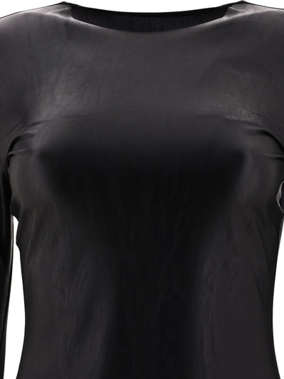 Shop Mm6 Maison Margiela "mm6" Bodysuit In Black