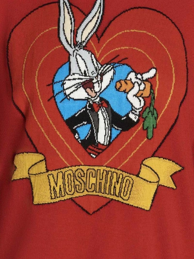 Shop Moschino 'bugs Bunny' Sweater In Red