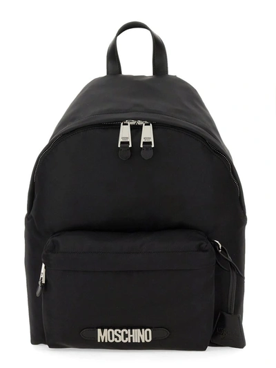 Shop Moschino Backpack With Logo In Black