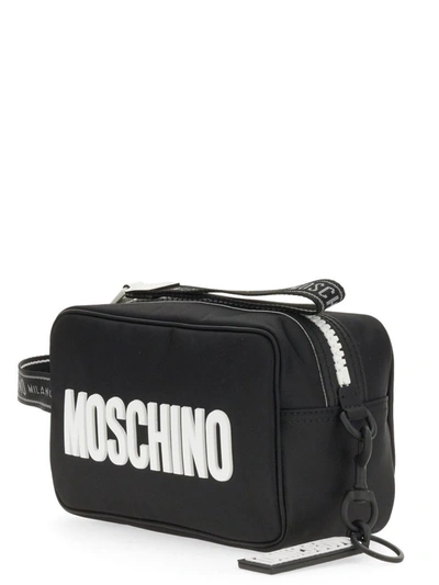 Shop Moschino Beauty Case With Logo In Black
