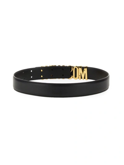 Shop Moschino Belt With Logo In Black