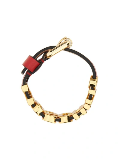 Shop Moschino Logo Bracelet In Red
