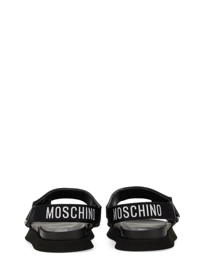 Shop Moschino Sandal With Logo In Black