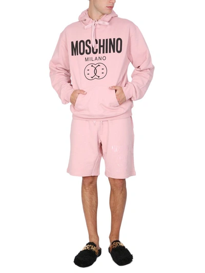 Shop Moschino Short With Logo In Pink