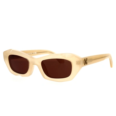 Shop Off-white Sunglasses In Brown