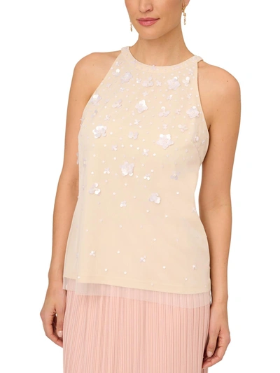 Shop Adrianna Papell Plus Womens Trapeze Sequins Tank Top In Multi