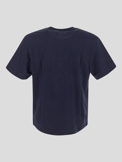 Shop Palm Angels T-shirts And Polos In Navy Blue Off White