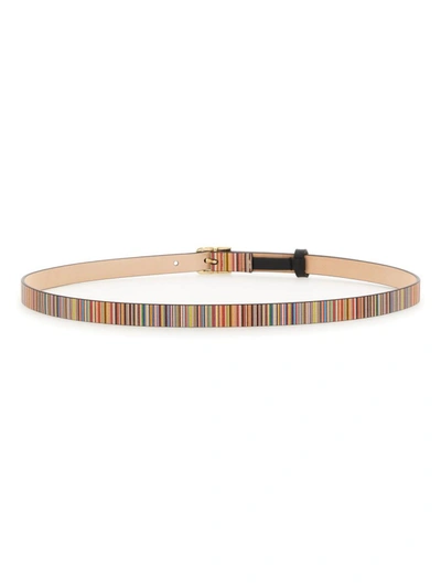 Shop Paul Smith Belt With Logo In Multicolour