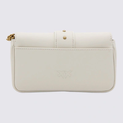 Shop Pinko White Leather Love One Pocket Shoulder Bag