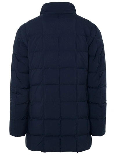 Shop Fay Blue Polyester Down Coat In Navy