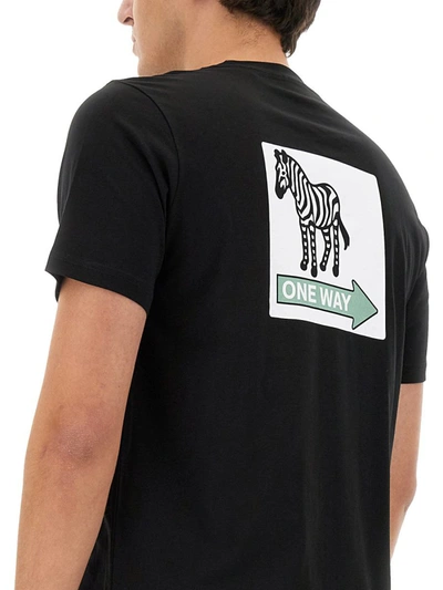 Shop Ps By Paul Smith Ps Paul Smith "one Way Zebra" T-shirt In Black