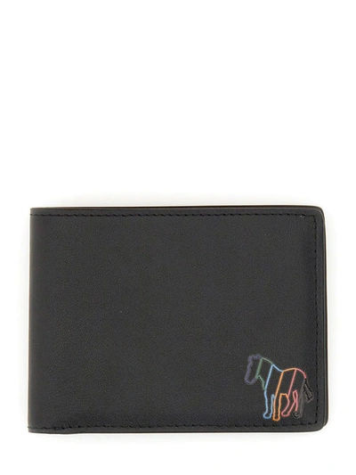 Shop Ps By Paul Smith Ps Paul Smith Bill-fold Wallet "broad Stripe Zebra" In Black