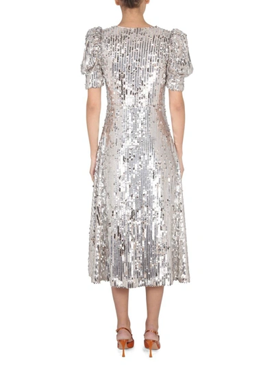 Shop Rotate Birger Christensen Rotate "sequin" Dress In Silver