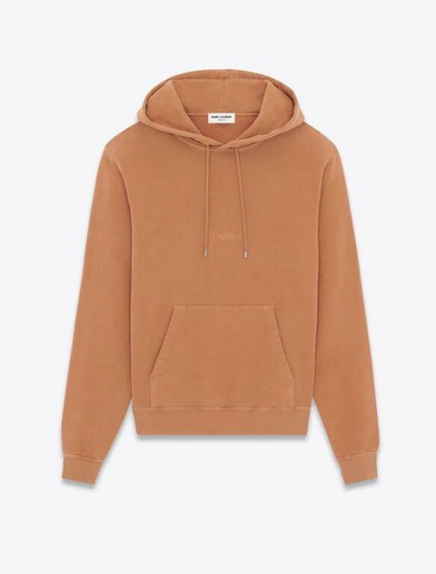 Shop Saint Laurent Hooded Sweatshirt In Brown